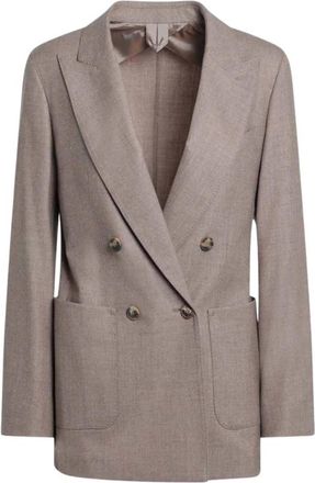 Max Mara Giacca Doppio Petto - Dames - Blazers - Bruin - 2XS - Leer - Jassen