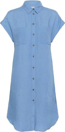 Part Two Zilvermeer Blauwe Overhemdjurk - Dames - Shirt Kleedjes - Blauw - XL - Kleedjes