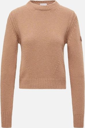 Moncler Womens Womens Wool Sweater Beige - Cream - Size: 10/8