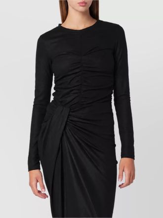 Isabel Marant stretch wool-blend gathered long-sleeve top