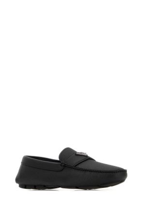 Prada Mens Black Leather Loafers Nero Mocassini