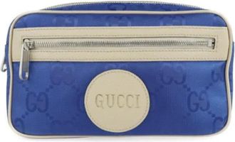 Gucci Pre-owned Leather crossbody-bags - Dames - Vintage Heuptassen - Blauw - ONE Size - Nylon - Vintage