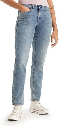 Levi's 724 Straight Jeans Womens Blue Denim Wash High Rise PALL48
