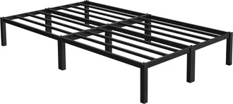 ML Design Ml-design - Cama De Estructura Metalica 120x200 Cm Sobre Marco De Acero Inoxidable Con Somier Color Negro Amplio Espacio De Almacenamiento Mueble Dise