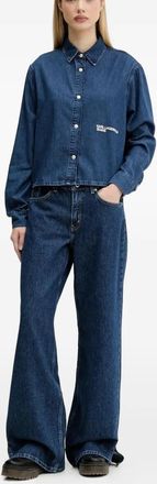 Karl Lagerfeld Jeans con spacco sullorlo - Blu