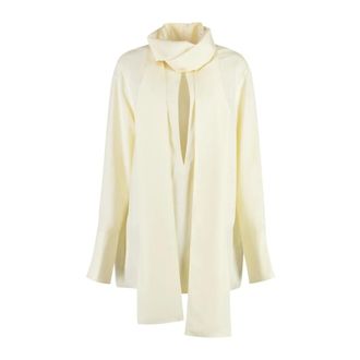Givenchy Blouses, female, White, Size: XS Long Sleeve Shirt with Neck Tie