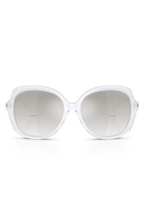 Michael Kors Canary Islands 55mm Gradient Round Sunglasses in White/grey Clear Gradient at Nordstrom