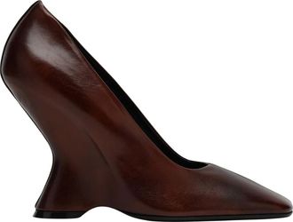 Dries Van Noten Pumps, female, Brown, 7 UK, Brown Leather Heeled Shoes