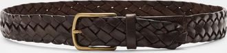 Officine Creative Men - Braided Belt Dark Brown