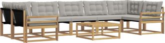 vidaXL Conjunto De Sof&aacute;s De Exterior 8 Uds. Blanco Y Gris Claro Vidaxl