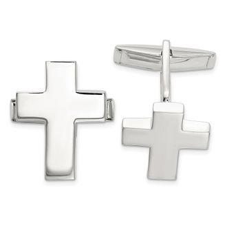 Diamond2Deal Sterling Silver Cross Cuff Links