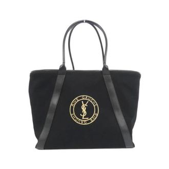 Saint Laurent Pre-owned Bolso Tote Rive Gauche de Lona y Piel de Ternera - Pre-owned - Mujer - Negro - ONE SIZE