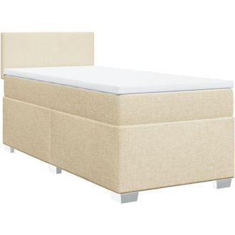 vidaXL Vidaxl - Cama Box Spring Con Colch&oacute;n Tela Color Crema 80x200 Cm