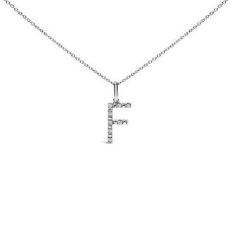 House of Brilliance Sterling Silver Diamond Accent A-Z Initial Pendant Necklace in Sterling Silver |F at Nordstrom