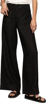 Sanctuary Linen Marine Wide Leg Pants In Black