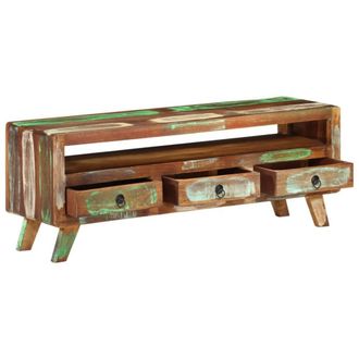 Berkfield Home TV Cabinet Multicolour 110x30x40 cm Solid Reclaimed Wood | Size: 110 x 30 x 40 cm