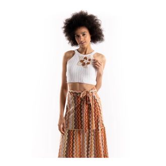PHO Firenze Cropped Tanktop - Dames - Tops zonder mouwen - Wit - M - Katoen - Tops
