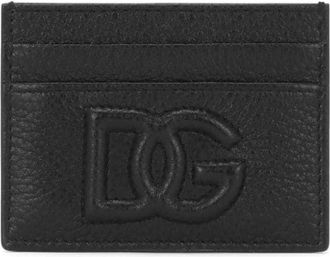 Dolce & Gabbana Black Logo-Embossed Leather Card Holder - Mens - Viscose/CALFSKIN