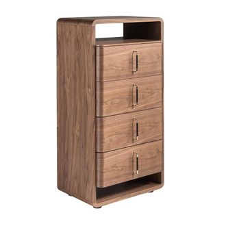 Angel Cerd&aacute; Chest of Drawers in Walnut Veneer & Black PVC