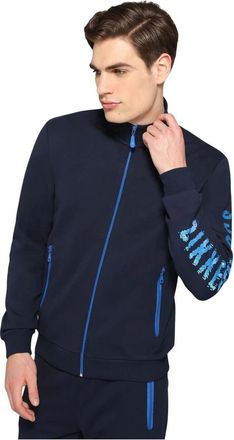 Dirk Bikkembergs Zip-through Jacket - Heren - Vesten met rits - Blauw - XS - Katoen - Hoodies & sweatvesten