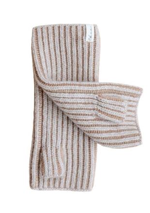 TBCo Cashmere & Merino Ribbed Two-Tone Wrist Warmers in Oatmeal Two-Tone at Nordstrom