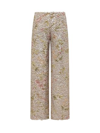 Alberta Ferretti Multicolor Embellished Regular Pants