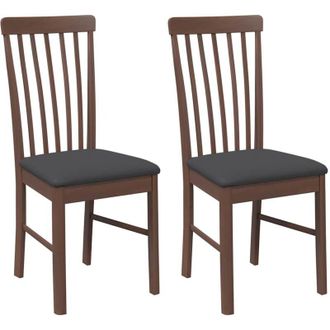 vidaXL Sedie da Pranzo con Cuscini 2pz Marrone Legno Massello di Hevea - Vidaxl