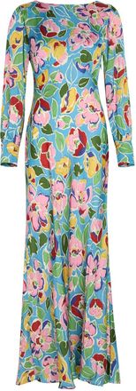 Rixo Rixo Marni Floral-print Satin Maxi Dress - Blue - 16 (UK 16 / XL)