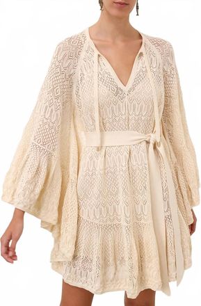 Zimmermann Coco Pointelle Lace Mini Dress In Cream