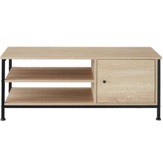 TecTake Mueble bajo TV 110x40x45,5cm, madera industrial clara, roble Sonoma