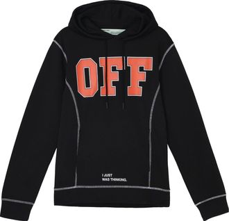Off-white OFF Applique Hooded Sweater Unisex Black OMBB021F172460441019
