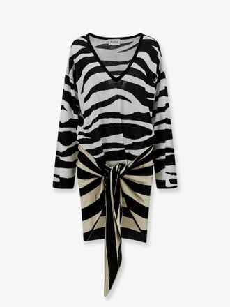 The Attico Vestito Mini The Attico Il Primo Bagno in viscosa black/white - THE ATTICO - gender_Woman