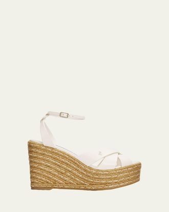 Jimmy Choo London 100mm Korra Leather Espadrille Platform Sandals