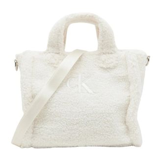 Calvin Klein Jeans Tassen, Dames, Wit, ONE Size, Teddy Tote Bag