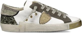 Philippe Model Gerafelde leren sneakers - Wit