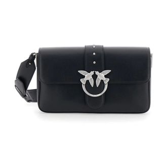 Pinko Pinko, Tassen, Dames, Zwart, ONE Size, Katoen, Love One Classic Slouchy