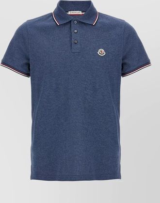 Moncler polo shirt tricolor detail short sleeves collar
