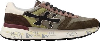 Premiata Earthy Tone Low-Top Suede Fabric Sneakers