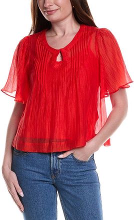 Vince Camuto Front Cutout Flutter Sleeve Blouse