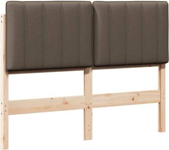 vidaXL Cabecero Tapizado Marr&oacute;n Y Topo 120 Cm Madera De Pino Macizo Vidaxl