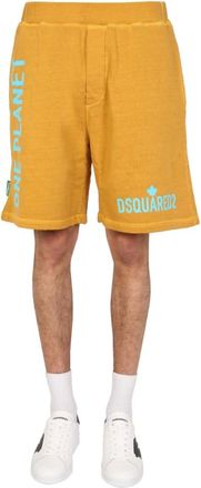 Dsquared2 ONE Life ONE Planet Bermuda Shorts - Heren - Korte broeken - Geel - Maat: M Katoen