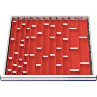 OEM Juego De Insertos De Canaleta Frontal-h.50-75mm Para Armario-w.600mm 16 Unidades Con 40 Separadores