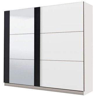 Dmora Guardaroba Grande Prela, Armadio Camera da Letto Appendiabiti, 8 Ripiani, 2 Ante, 217x210h cm Bianco