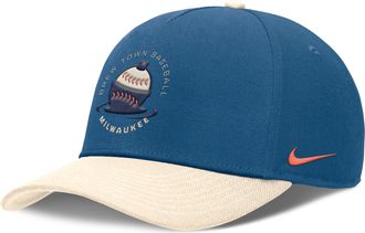 Nike Milwaukee Brewers City Connect Rise Nike Mens Dri-FIT MLB A-Frame Adjustable Hat in Blue | NB460HP6MZB-NLH