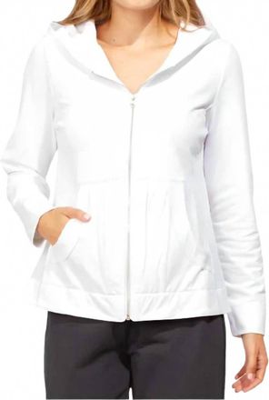 Escape Ocean Front Zip Up Hoodie In White