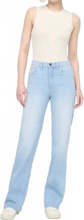 Duer Performance Denim High Rise Straight Jeans In Sun Faded Blue