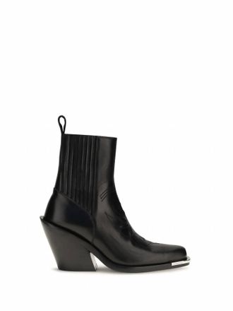 Paco Rabanne Pre-Loved Womens Leather Cowboy Ankle Boots In Black