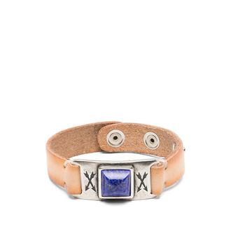 Eraldo Lapis-lazuli-embellished Leather Bracelet