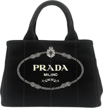 Prada Black Talco Canvas Tote Bag (Pre-Owned)