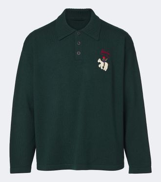 Bode Pullover polo in lana con patch